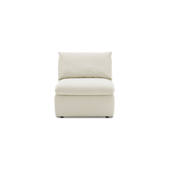 Mopio Armless Sofa with Fully Removable Washable Covers, Middle Module for Modular Sectional Sofa Cloud Couch with Large Storage and Deep Seat, Modern Contemporary Couch for Living Room, Off White