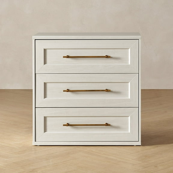 Mopio Blake 3 Drawer Dresser for Bedroom, Small Dresser & Chest of Drawers, Wood Dresser Organizer, Modern Farmhouse Dresser, Tall Night Stand, End Table, Enhanced Safety, Sturdy Compliant (White)
