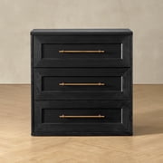 Mopio Blake 3 Drawer Dresser for Bedroom, Small Dresser & Chest of Drawers, Wood Dresser Organizer, Modern Farmhouse Dresser, Tall Night Stand, End Table, Enhanced Safety, Sturdy Compliant (Black)