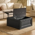 thumbnail image 1 of Mopio Blake Lift Top Coffee Table with Storage, Square Wood Coffee Table, Coffee Table with Easy Lifting Top, Modern Farmhouse Wood Center Table for Living Room, Chamfered Edge & Soft Closing (Black, 1 of 10