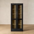 thumbnail image 1 of Mopio Blake Tall Display Cabinet, Kitchen Buffet Pantry Cabinet, Trophy Display Case, Storage Cabinet Scratch Resistant Acrylic, Modern Farmhouse Curio Cabinet with Doors & Shelves (Angled, Black), 1 of 10