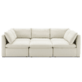 thumbnail image 1 of Mopio Convertible Sleeper Sofa Bed with Fully Removable Covers and Storage, Oversized Modular Sleeper Sectional Couch, Modern Cloud Couch for Living Room with Ottoman, 6 Seats, Off White Fabric, 1 of 11