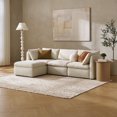 thumbnail image 1 of Mopio Macy Oversized Modular Sectional Sofa with Fully Removable Covers and Storage, Convertible L Shaped Sectionals, Modern Couch for Living Room with Ottoman Chaise, 4 Seats, Off White Fabric, 1 of 11