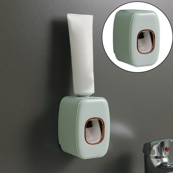 Mopms Toothpaste Dispenser Wall Mounted for Bathroom,Automatic Toothpaste Squeezer for Kids and Adults,Green