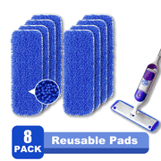 Reusable Power Mop Refill for Power Mop, Multi-Surface & Wood Mopping Pad Refil for Floor Cleaning - Washable Microfiber Pad, 8 Pack