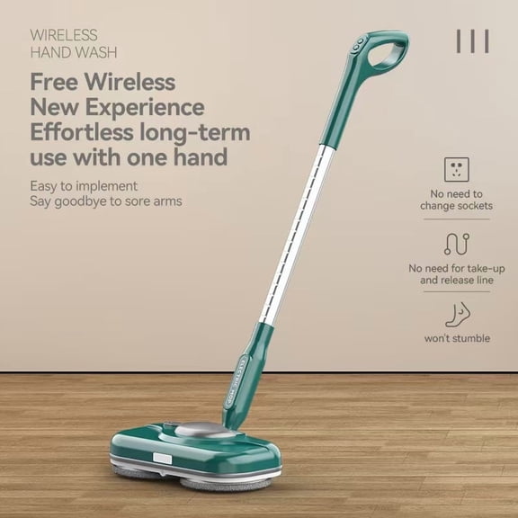 Mopping and Sweeping Small Mini Smart Mopping Machine Electric Household Vacuum Cleaner(Green + Barrel)