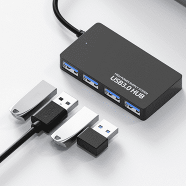 Moqsnm 5Gbps Speed 4-Port USB 3.0 Portable Compact Hub Adapter For PC Laptop