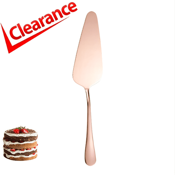 Moqsnm Cake Pie Servers Set,Stainless Steel Pizza Cake Slicer Server,Cake Cutter with Serrated Edges for Kitchens Restaurants Brithday Parties Set of 1 (Rose Gold)