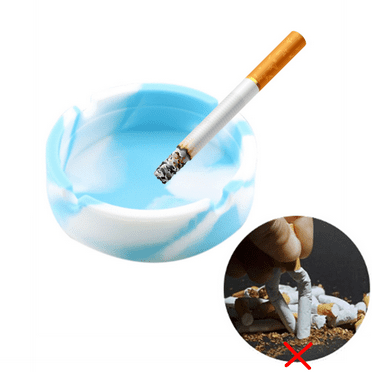 Moqsnm Silicone ashtray,Unbreakable Heatproof Portable Indoor Cute Ashtray Round