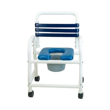 Mor Medical - Wide 22" Width Deluxe Era Infection Control Shower Commode Chair - 3 in.Locking Casters