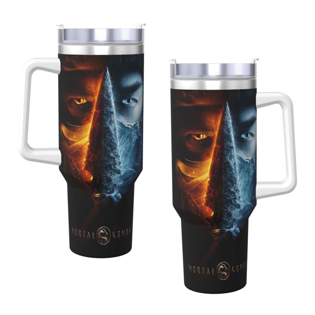 Mortal Kombat 40 oz Insulated Tumbler with Handle and Straw Lid