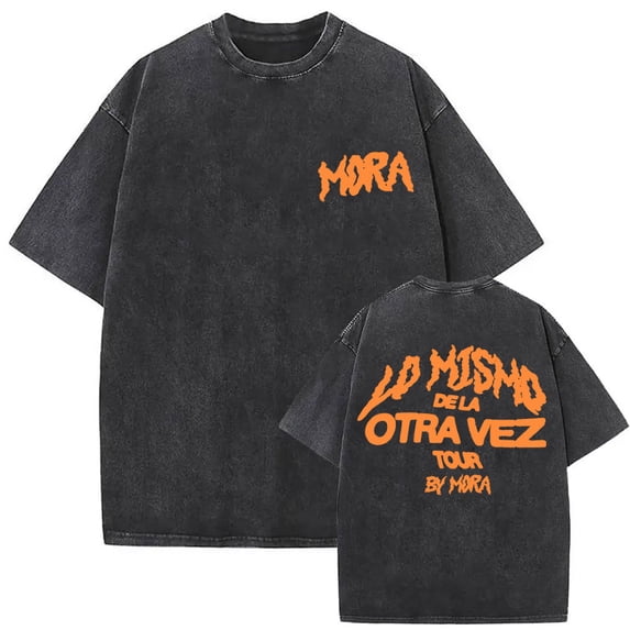 Mora Lo Mismo De La Otra Vez 2025 Tour Vintage Washed Merch T-Shirt - Unisex 100% Cotton Summer Short Sleeve, New Streetwear Tops for Men Women