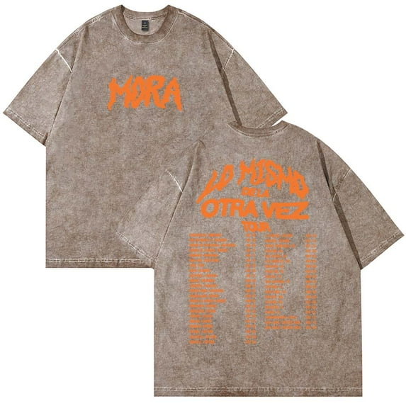 Mora Lo Mismo De La Otra Vez Tour 2025 Merch T-Shirt Cotton Wash Tee Women Men Short Sleeve Crewneck Tee