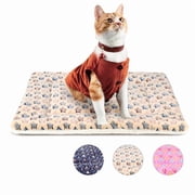 Dog Crate Mats with Cute Star Pattern Washable Pet Bed for Large Dogs Cozy Reversible Dog Crate Bed, Brown, 17.5*14