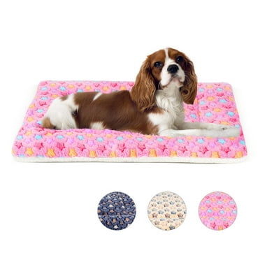 Mora Pets Dog Crate Mats with Cute Star Pattern Washable Pet Bed for Large Dogs Cozy Reversible Dog Crate Bed, Pink, 23*18