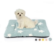 Dog Crate Mats with Non Slip Bottom Washable Dog Bed for Cage Soft Dog Crate Pad with Star Pattern, Blue, 24*18