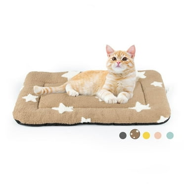 Mora Pets Dog Crate Mats with Non Slip Bottom Washable Dog Bed for Cage Soft Dog Crate Pad with Star Pattern, Brown, 22*13