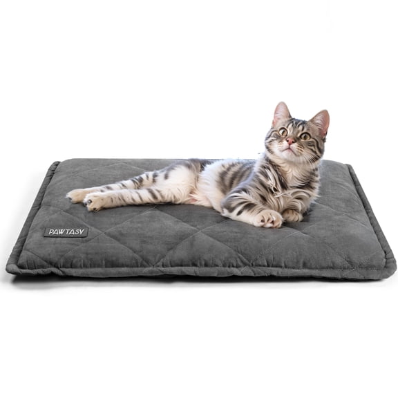 Self Warming Cat Bed Washable Cover And Non Slip Bottom Self Heating Pet Pad for Cats And Small dogs, Gray, 24inch