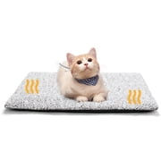 Self Warming Cat Bed for Indoor Cats Fluffy Self Heating Pet Pad with Removable Washable Cover Non Slip Dog Bed for Small Dogs, Gray, 24*18