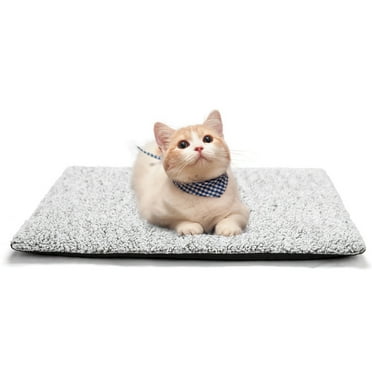 Mora Pets Self Warming Cat Bed for Indoor Cats Fluffy Self Heating Pet Pad with Removable Washable Cover Non Slip Dog Bed for Small Dogs, Gray, 24*18