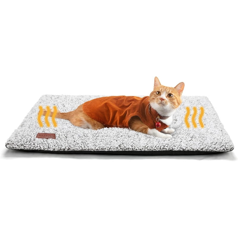 View of Mora Pets Self Warming Cat Bed for Indoor Cats Fluffy Self Heating Pet ...