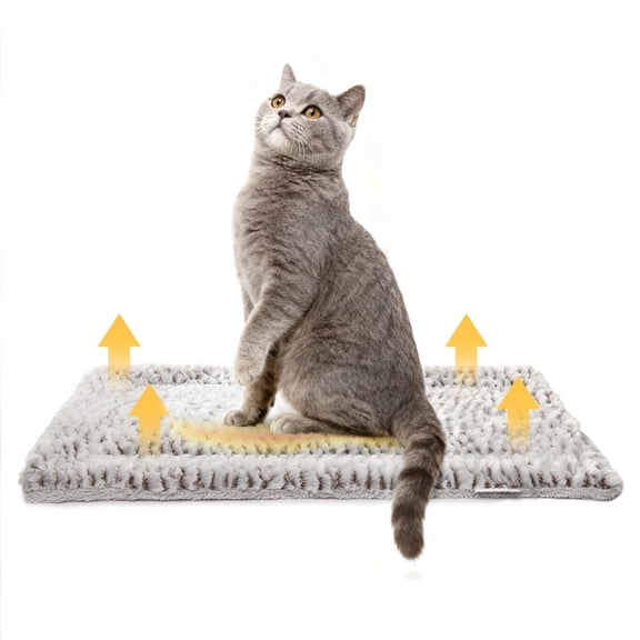Self Warming Cat Bed for Indoor Cats Reversible Self Heating Pet Pad for Small Dog Washable Fluffy Thermal Pet Bed, 22*17
