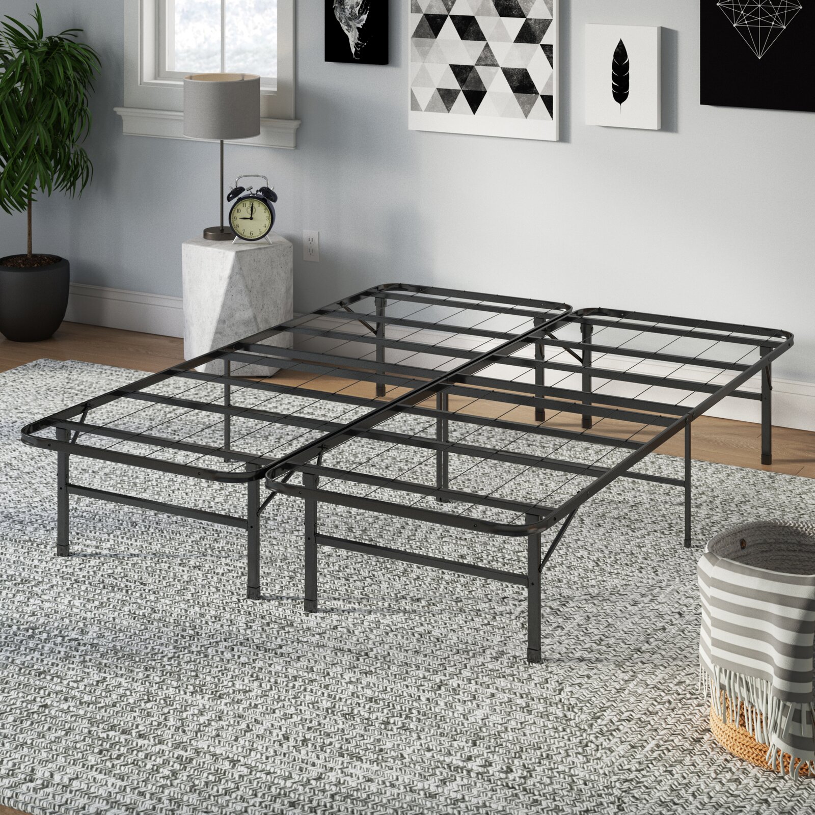 Moraga 14'' Folding WireGrid Bed Frame, Distance between slats 4