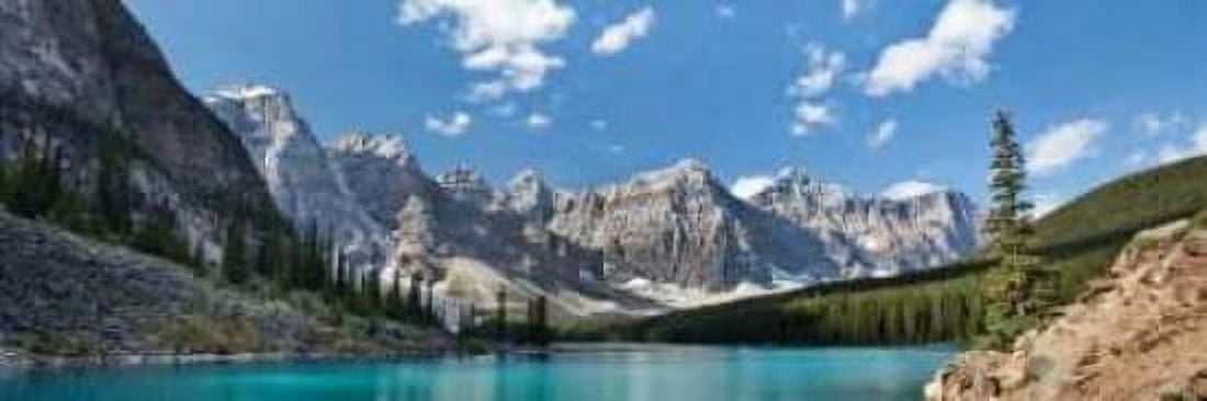 Moraine Lake Panorama Canvas Art - Larry Malvin (8 x 24)