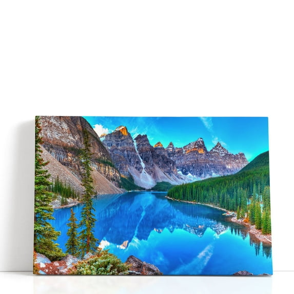 Moraine Lake in Banff National Park, Alberta - Wrapped Canvas Print Wall Art | 48" W x 32" H