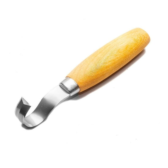 Morakniv 162 Double-Edged Stainless Steel Hook Knife With Leather Sheath for Wood Carving