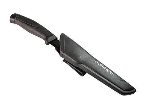 Morakniv Bushcraft Carbon Fixed Blade Knife with Carbon Steel Blade, Black, 0.125/4.3-Inch