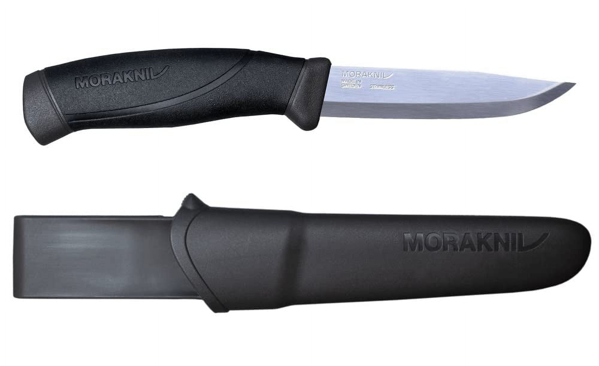 Morakniv Companion Sandvik Stainless Steel Fixed-Blade Knife With Sheath, 4.1 Inch