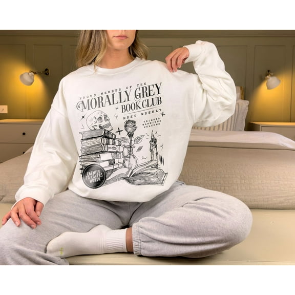 Morally Grey Book Club Sweatshirt | Dark Romance Crewneck, Spooky Season Sweatshirt, Bookish Shirt Vintage Bookish Shirt For Book Lover Gift