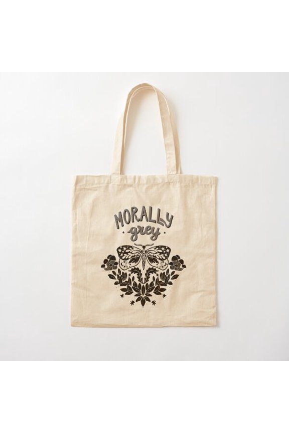 Morally Grey, Book Trope Canvas Tote Bags, Reusable Shopping Bag
