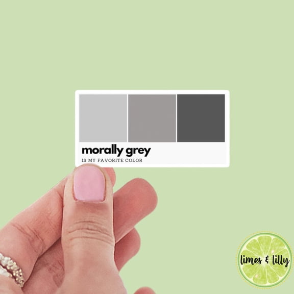 Morally Grey Paint Swatch Pantone Morally Gray Dark Romance Book Romance Reader Smutty Sticker