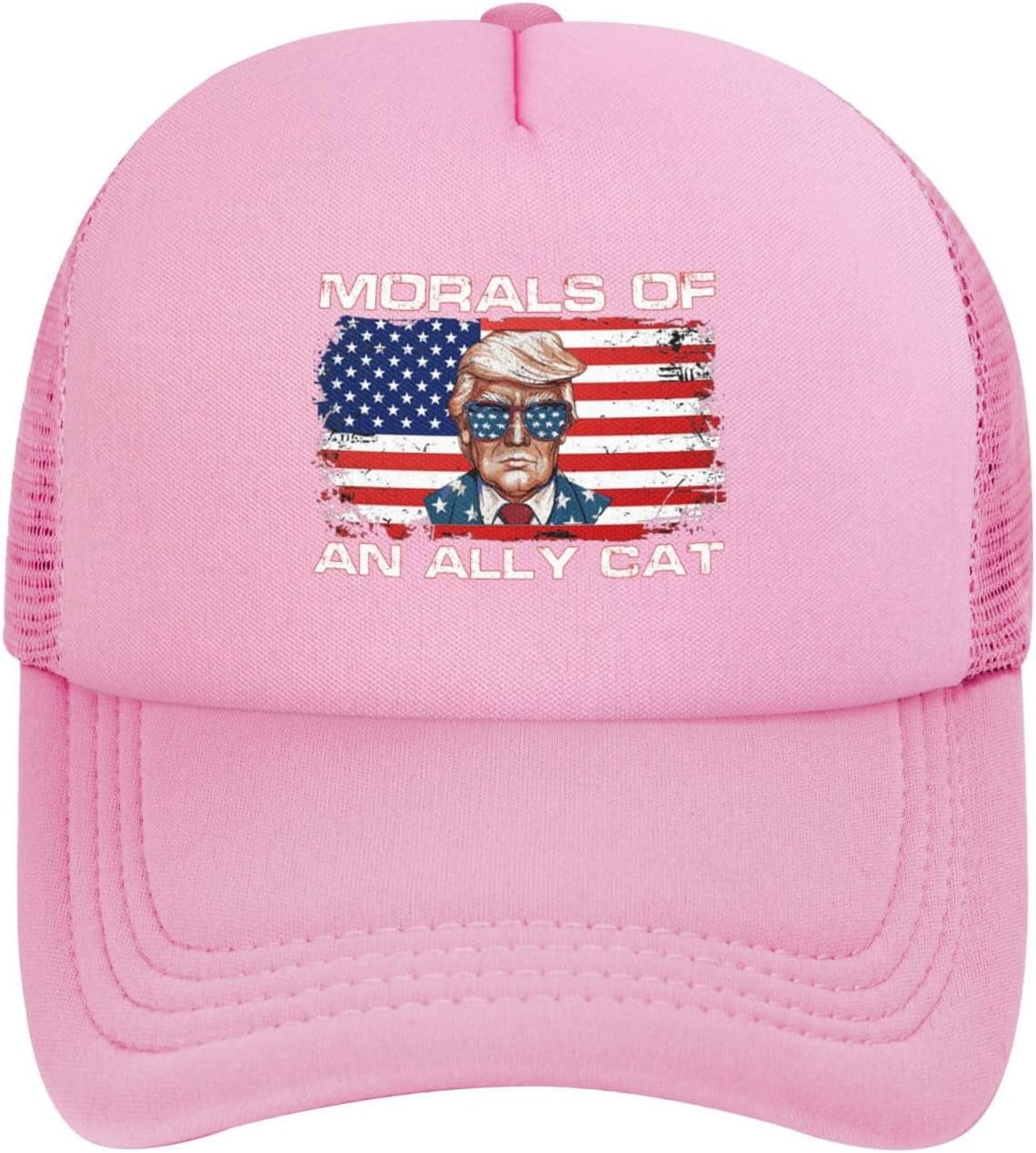 Morals of an Allys Cat Mesh Hat Voting Trump 2024 Pro Trump Baseball