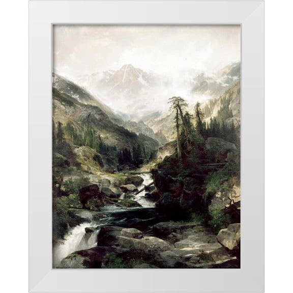 Moran, Thomas 12x14 White Modern Wood Framed Museum Art Print Titled - Mountain of The Holy Cross, Colorado