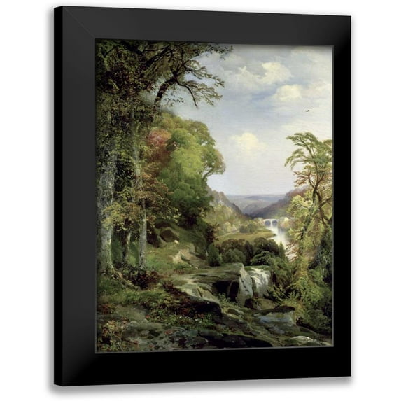 Moran, Thomas 15x18 Black Modern Framed Museum Art Print Titled - Along The Wissahickon