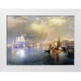 thumbnail image 1 of Moran, Thomas 24x19 White Modern Wood Framed Museum Art Print Titled - Moonlight in Venice, 1 of 4