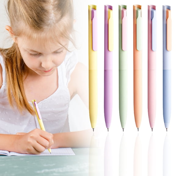 Morandi Colored Gel Pens Set Candy — 6 Pack Retractable 0.5mm Gel Ink Pens, No Smear Assorted Colors for Note Taking Journaling and Planning