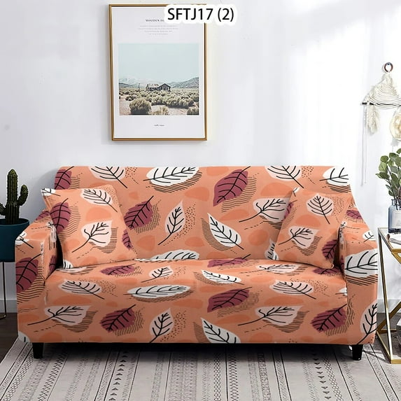 Morandi Leaf Corner Sofa Cover Tropical Flower Plaid on The Sofa Cushion Covers Plant Cover for Living Room 3-seater Couch Cover