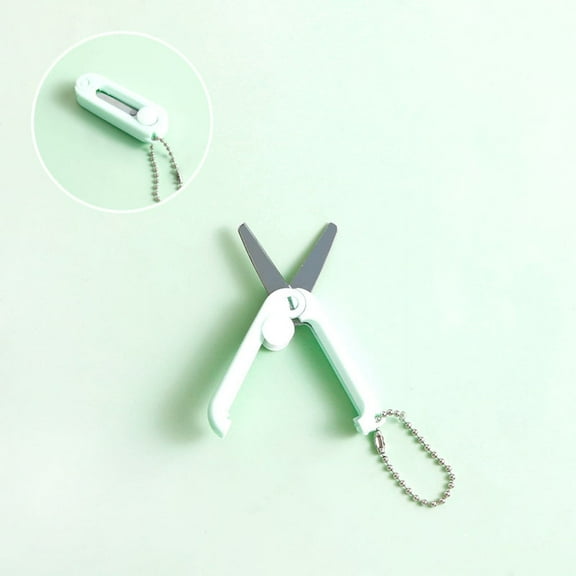 1 Pack Mini Folding Scissors With Key Chain Mini Telescopic Small Foldable Scissors Portable Pocket Travel Scissors Retractable Kids Shears Sharp For Cutting Scrapbooking Crafting|Stainless Steel