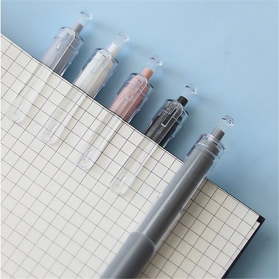Morandi Retractable Gel Pen, Mixed Color Barrel, 0.5mm Tip, Aluminum Alloy Clip, Quick Dry Ink