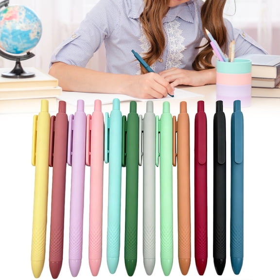 Morandi Retro Retractable Gel Pen, 1 Count, Random Color, Vintage Style Click Pen with 0.5mm Black Ink, Morandi Color Barrel for Office Home Daily Writing