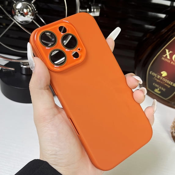 Morandi Series Case for Apple iPhone 12, iPhone 12 Case, Slim Fit Camera Lens Protective Shockproof Anti-Scratch Stylish Phone Case for iPhone 12, Orange