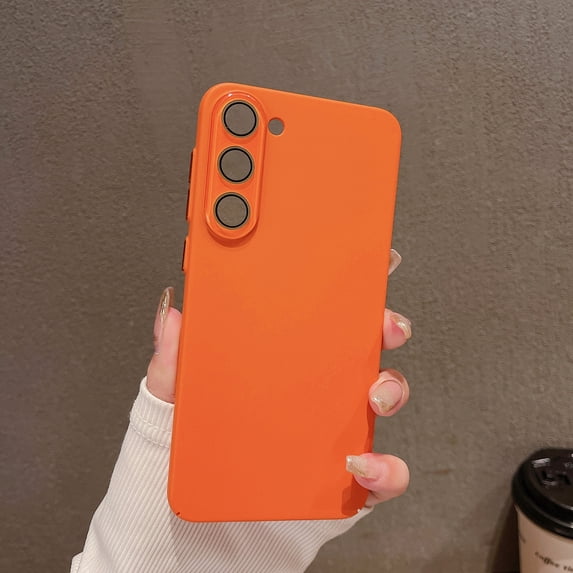 Morandi Series Case for Samsung Galaxy S22, Samsung Galaxy S22 Case, Slim Fit Camera Lens Protective Shockproof Anti-Scratch Stylish Phone Case for Samsung Galaxy S22, Orange