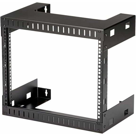MorandiMal 2-Post 8U Heavy-Duty Wall-Mount Network Rack, 19" Open Frame Server Rack, 12" Deep, Wall Mount Data Rack for IT / AV / Patch Panel / Computer Equipment, TAA (RK812WALLO)
