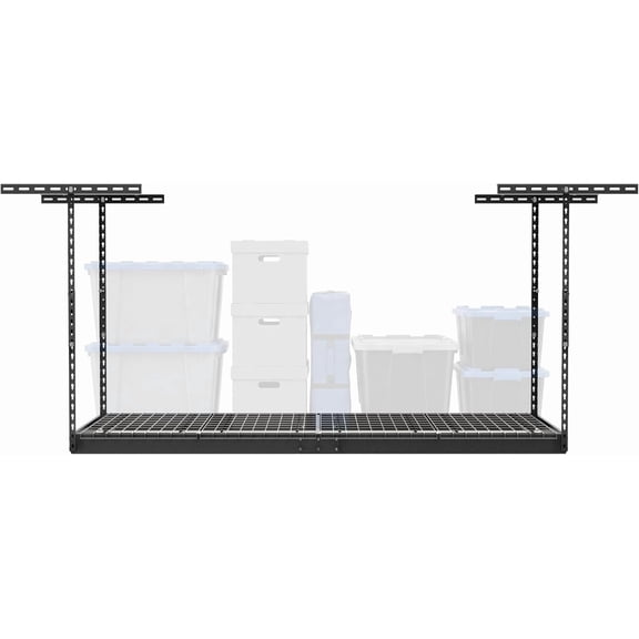 MorandiMal 2x6 Overhead Garage Storage Rack, Gray, 18"-33" Height