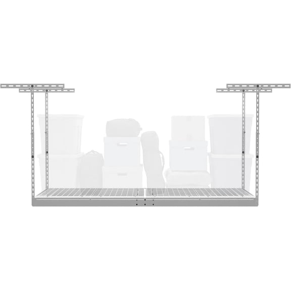 MorandiMal 2x6 Overhead Garage Storage Rack, White, 24"-45" Height
