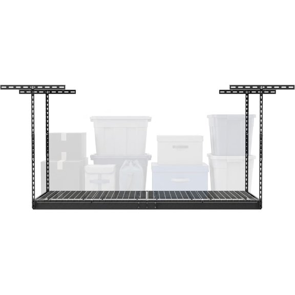 MorandiMal 3x6 Overhead Garage Storage Rack, Gray, 18"-33" Height